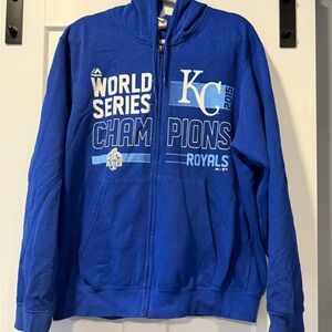Blue KC Royals World Series Champions Hoodie Men’s Size Large